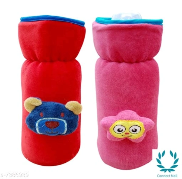 Fancy  Baby Bottle Cover - Free Size, Cotton Multi Pack :2